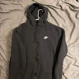 Medium Nike zip up hoodie, black.